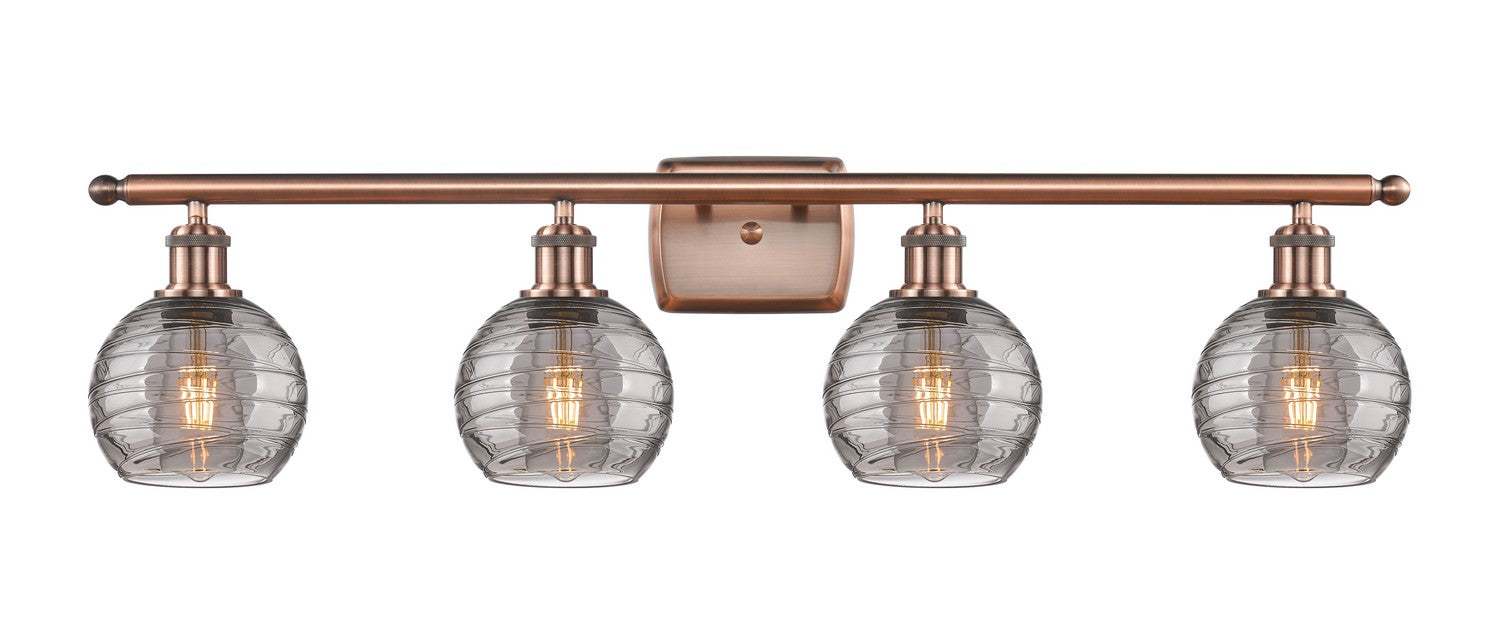 Innovations - 516-4W-AC-G1213-6SM - Four Light Bath Vanity - Ballston - Antique Copper