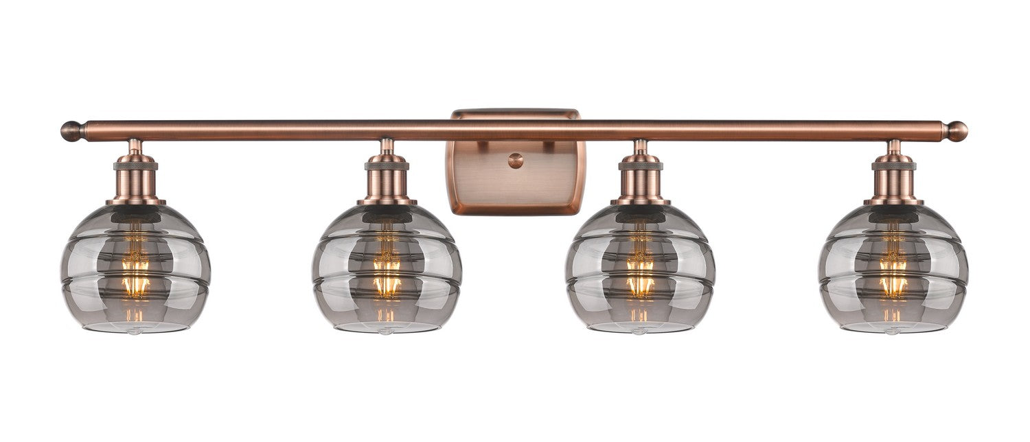 Innovations - 516-4W-AC-G556-6SM - Four Light Bath Vanity - Ballston - Antique Copper