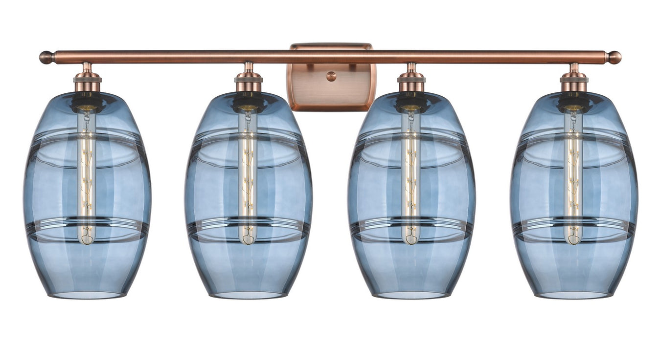 Innovations - 516-4W-AC-G557-8BL - Four Light Bath Vanity - Ballston - Antique Copper