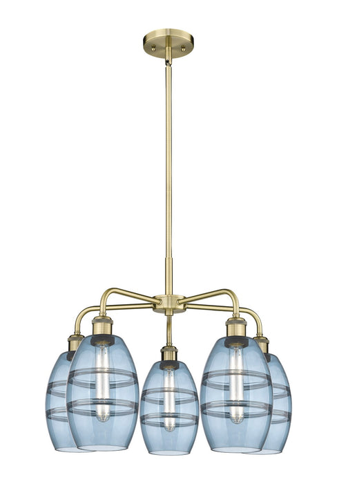 Innovations - 516-5CR-AB-G557-6BL - Five Light Chandelier - Downtown Urban - Antique Brass