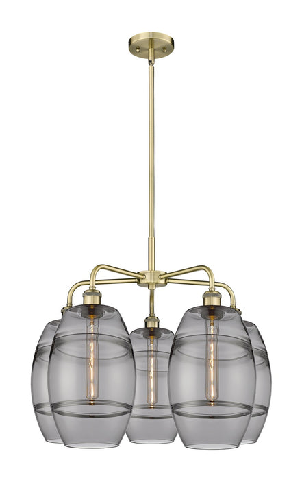 Innovations - 516-5CR-AB-G557-8SM - Five Light Chandelier - Downtown Urban - Antique Brass