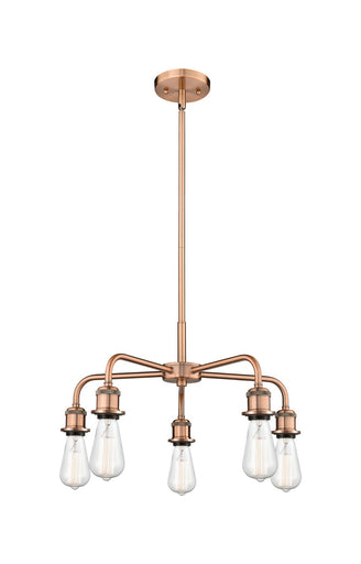 Ballston Five Light Chandelier Antique Copper
