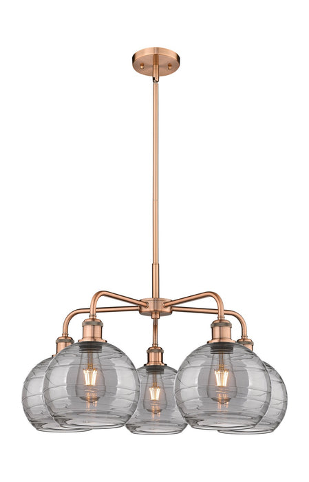 Innovations - 516-5CR-AC-G1213-8SM - Five Light Chandelier - Downtown Urban - Antique Copper