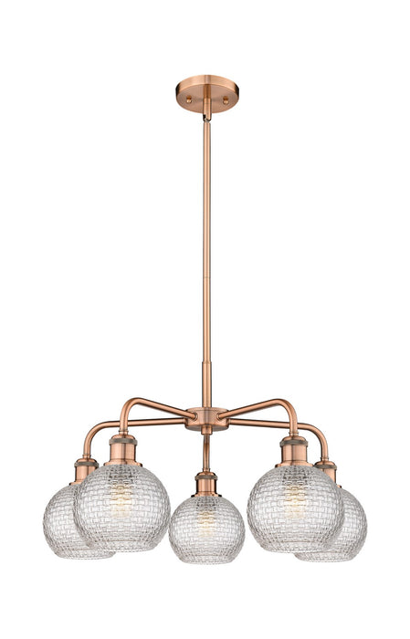 Innovations - 516-5CR-AC-G122C-6CL - Five Light Chandelier - Downtown Urban - Antique Copper