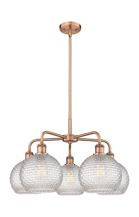 Innovations - 516-5CR-AC-G122C-8CL - Five Light Chandelier - Downtown Urban - Antique Copper