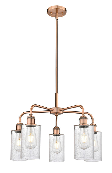 Innovations - 516-5CR-AC-G804 - Five Light Chandelier - Downtown Urban - Antique Copper