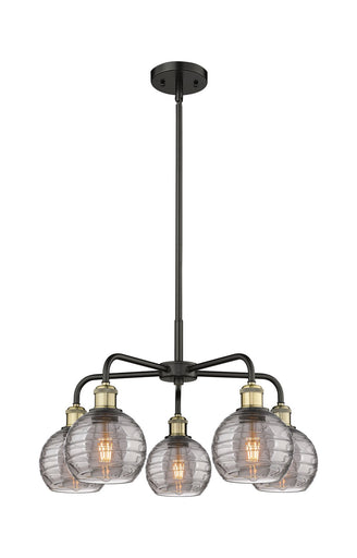 Ballston Five Light Chandelier Black Antique Brass