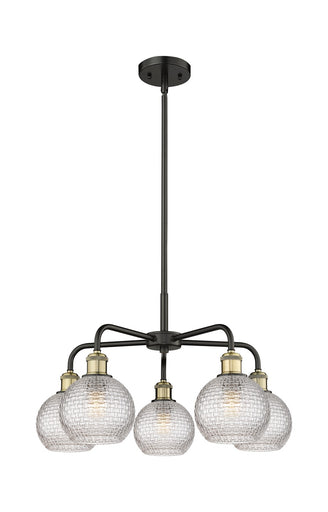 Ballston Five Light Chandelier Black Antique Brass