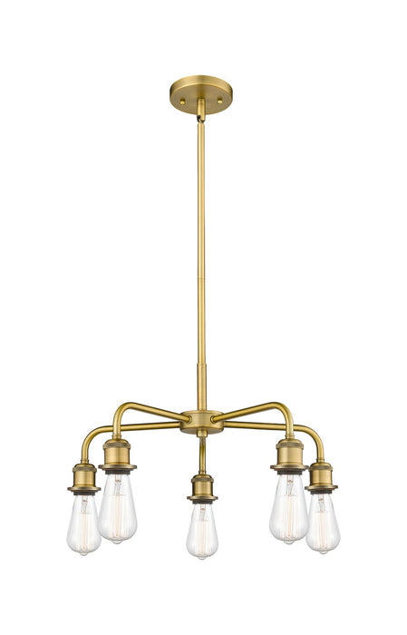 Innovations - 516-5CR-BB - Five Light Chandelier - Downtown Urban - Brushed Brass