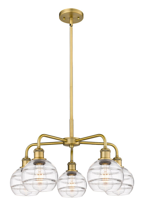 Innovations - 516-5CR-BB-G556-6CL - Five Light Chandelier - Downtown Urban - Brushed Brass