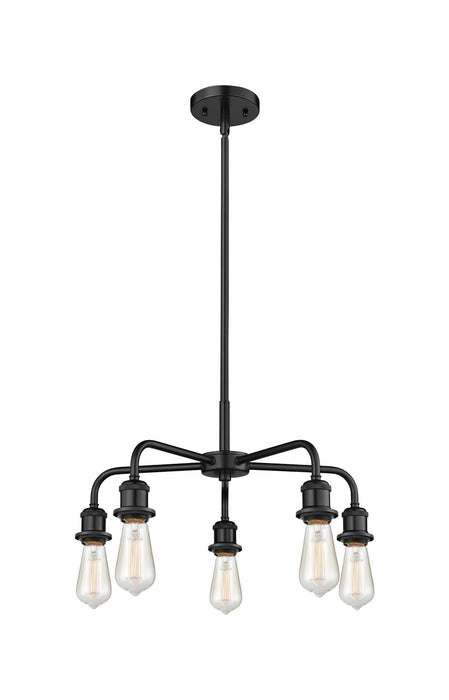 Innovations - 516-5CR-BK - Five Light Chandelier - Downtown Urban - Matte Black