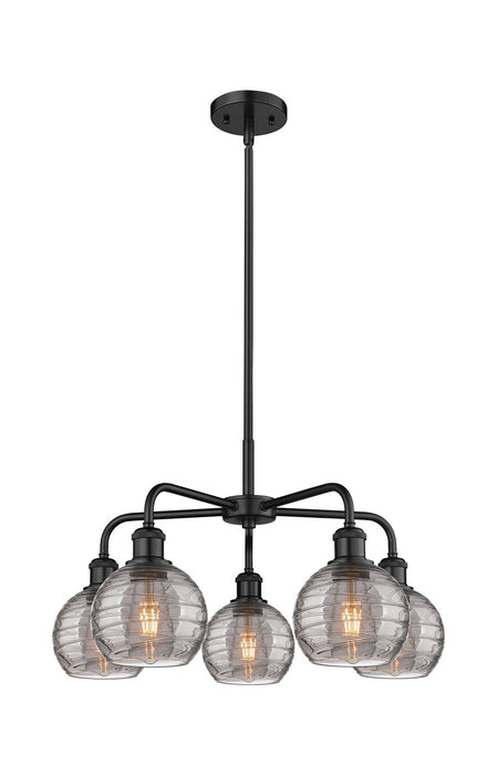 Innovations - 516-5CR-BK-G1213-6SM - Five Light Chandelier - Downtown Urban - Matte Black
