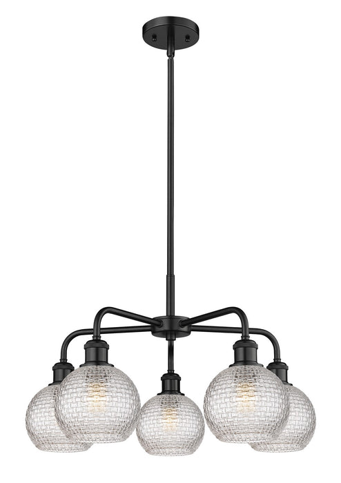 Innovations - 516-5CR-BK-G122C-6CL - Five Light Chandelier - Downtown Urban - Matte Black