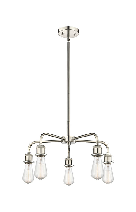 Innovations - 516-5CR-PN - Five Light Chandelier - Downtown Urban - Polished Nickel