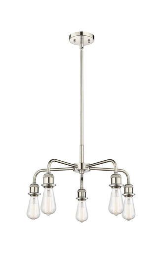 Ballston Five Light Chandelier Polished Nickel