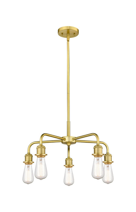 Innovations - 516-5CR-SG - Five Light Chandelier - Downtown Urban - Satin Gold