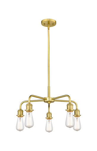 Ballston Five Light Chandelier Satin Gold