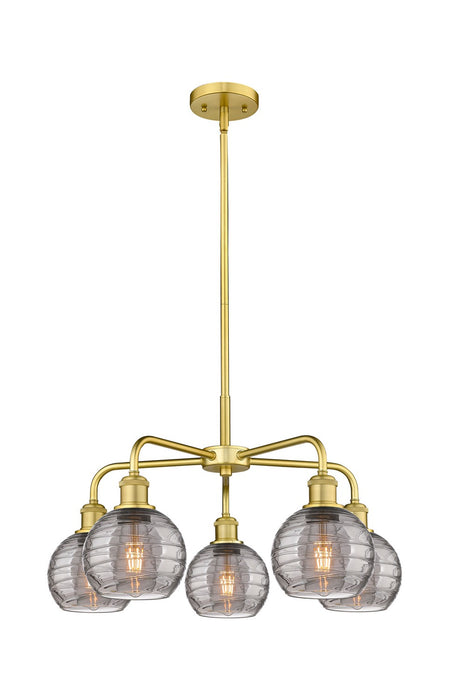 Innovations - 516-5CR-SG-G1213-6SM - Five Light Chandelier - Downtown Urban - Satin Gold
