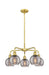 Innovations - 516-5CR-SG-G1213-6SM - Five Light Chandelier - Downtown Urban - Satin Gold