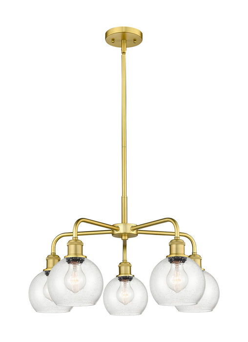 Innovations - 516-5CR-SG-G124-6 - Five Light Chandelier - Downtown Urban - Satin Gold