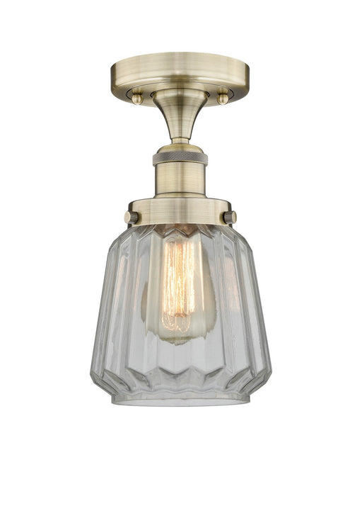 Innovations - 616-1F-AB-G142 - One Light Semi-Flush Mount - Edison - Antique Brass