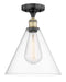 Innovations - 616-1F-BAB-GBC-122 - One Light Semi-Flush Mount - Edison - Black Antique Brass