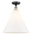 Innovations - 616-1F-BAB-GBC-161 - One Light Semi-Flush Mount - Edison - Black Antique Brass