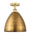 Innovations - 616-1F-BB-MBD-12-BB - One Light Semi-Flush Mount - Edison - Brushed Brass