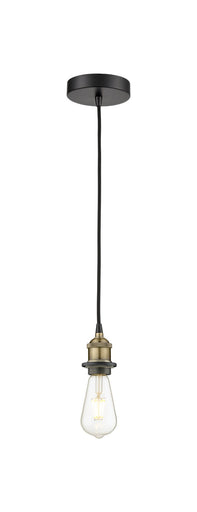 Edison One Light Mini Pendant Black Antique Brass