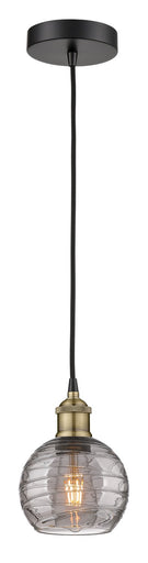 Edison One Light Mini Pendant Black Antique Brass