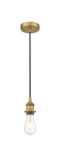 Edison One Light Mini Pendant Brushed Brass