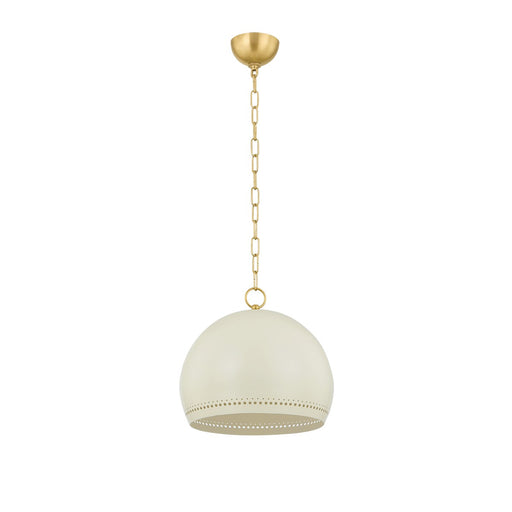 Mitzi - H834701S-AGB/SCR - One Light Pendant - Etna - Aged Brass/Soft Cream