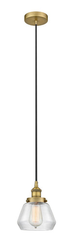 Edison One Light Mini Pendant Brushed Brass