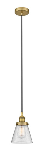 Edison One Light Mini Pendant Brushed Brass