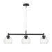 Golden - 4855-3LP BLK-CLR - Three Light Linear Pendant - Galveston - Matte Black