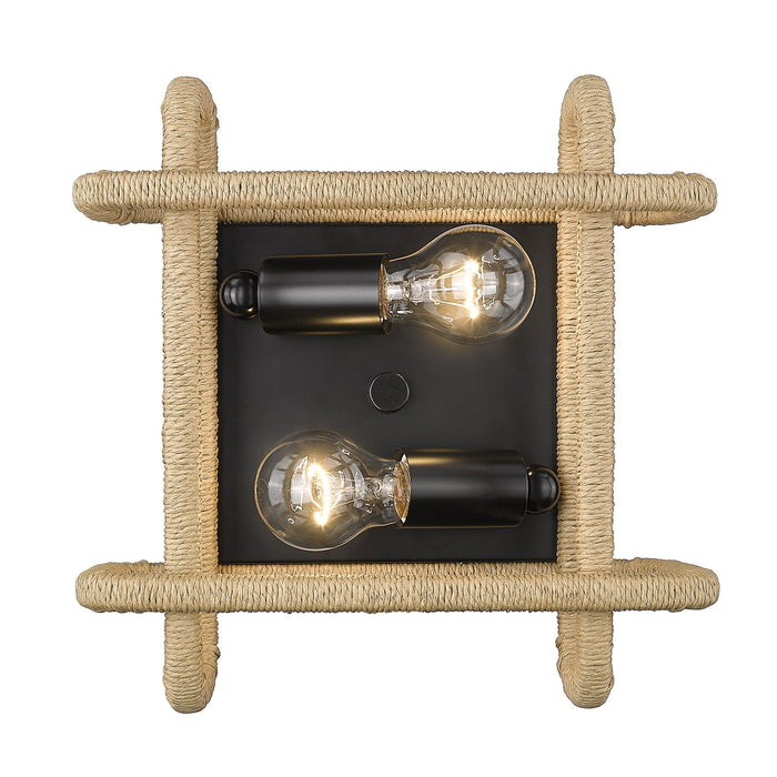 Golden - 6085-FM BLK-NR - Two Light Flush Mount - Camden - Matte Black