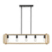 Golden - 6085-LP BLK-NR - Five Light Linear Pendant - Camden - Matte Black