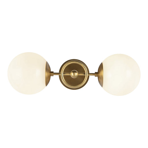Alora - WV407618BGGO - Two Light Wall Vanity - Fiore - Brushed Gold/Glossy Opal Glass