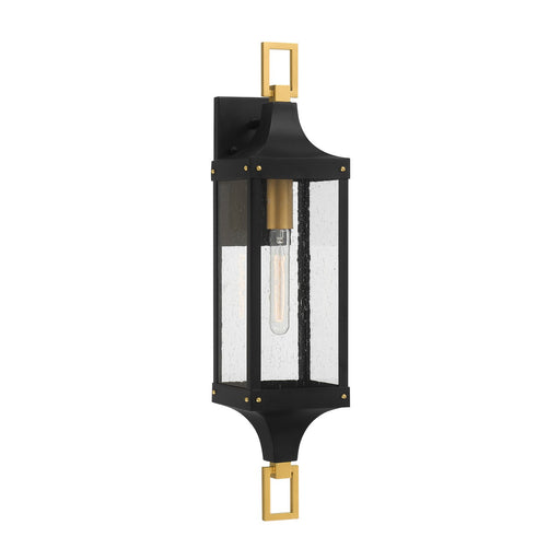 Savoy House - 5-279-144 - One Light Outdoor Wall Lantern - Glendale - Matte Black and Weathered Brushed Brass