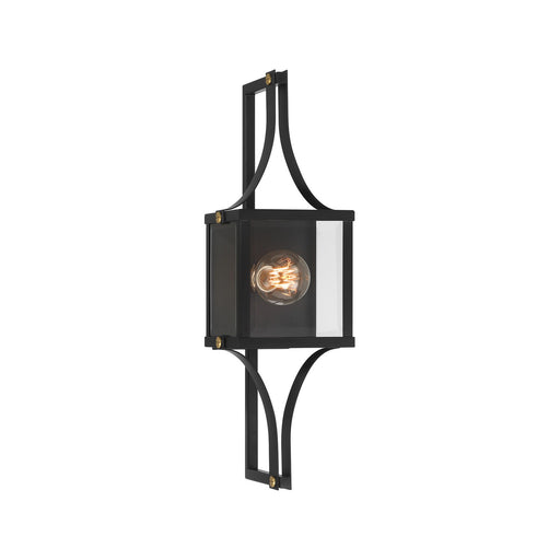 Savoy House - 5-474-144 - One Light Outdoor Wall Lantern - Raeburn - Matte Black and Weathered Brushed Brass