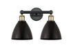 Innovations - 616-2W-BAB-MBD-75-BK - Two Light Bath Vanity - Downtown Urban - Black Antique Brass