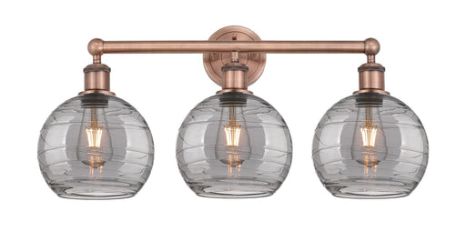 Edison Three Light Bath Vanity Antique Copper