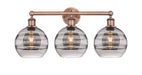 Innovations - 616-3W-AC-G556-8SM - Three Light Bath Vanity - Downtown Urban - Antique Copper