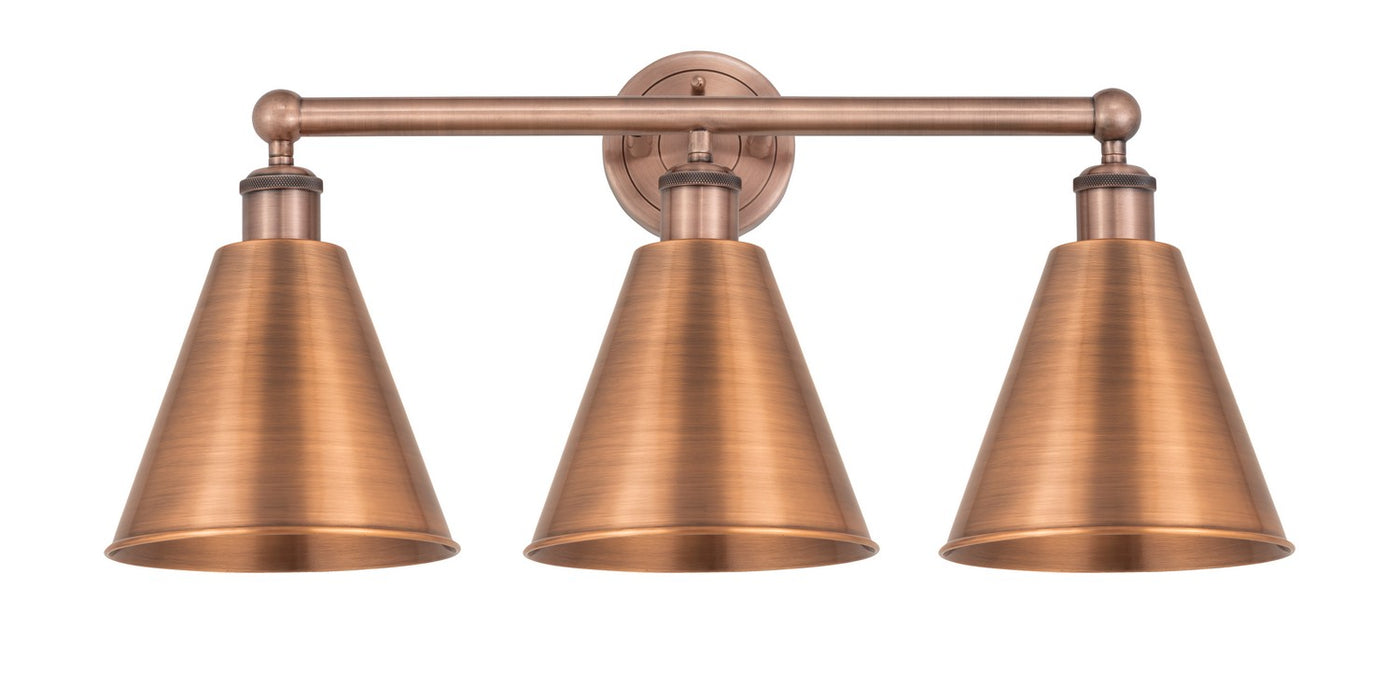 Innovations - 616-3W-AC-MBC-8-AC - Three Light Bath Vanity - Downtown Urban - Antique Copper