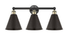 Innovations - 616-3W-BAB-MBC-8-BK - Three Light Bath Vanity - Downtown Urban - Black Antique Brass