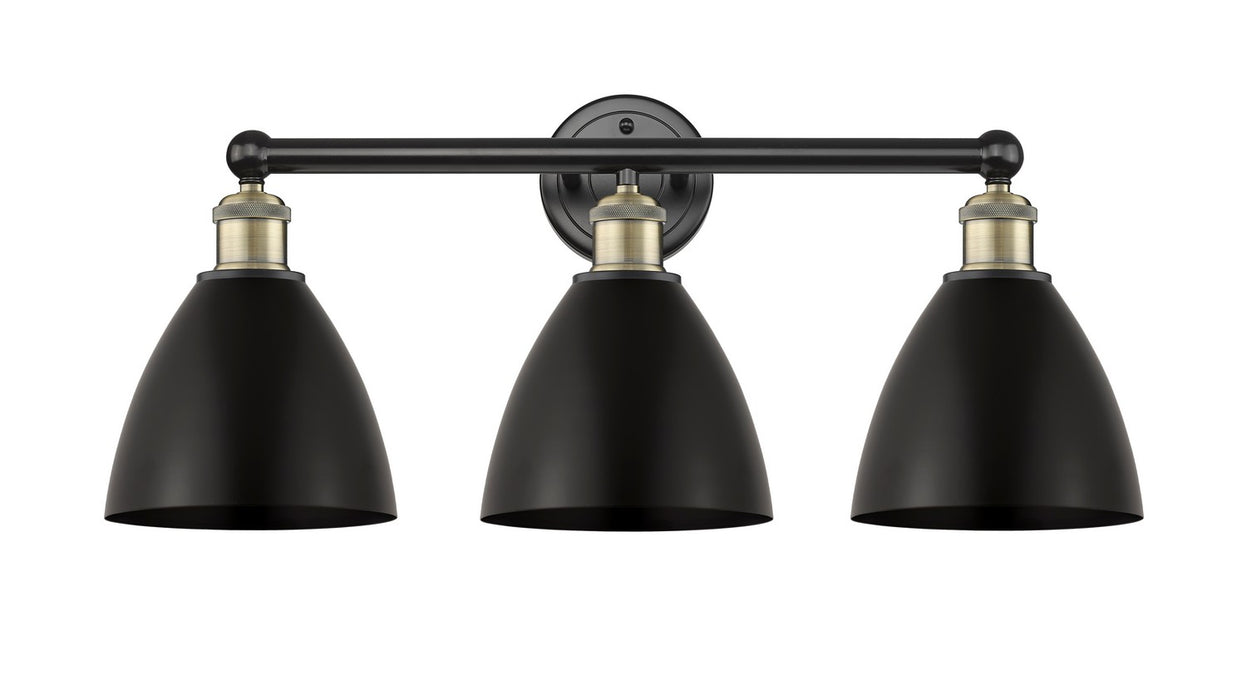 Innovations - 616-3W-BAB-MBD-75-BK - Three Light Bath Vanity - Downtown Urban - Black Antique Brass