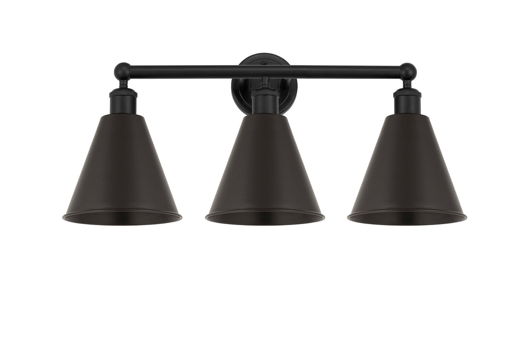 Innovations - 616-3W-BK-MBC-8-BK - Three Light Bath Vanity - Downtown Urban - Matte Black