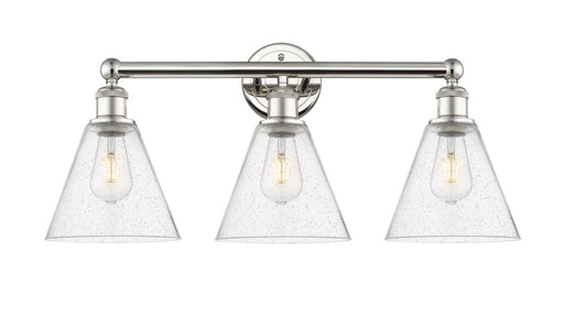 Edison Three Light Bath Vanity Polished Nickel
