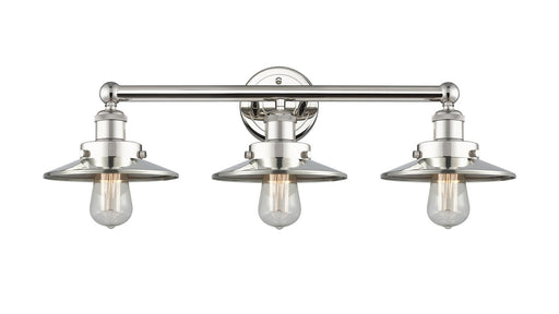 Edison Three Light Bath Vanity Polished Nickel
