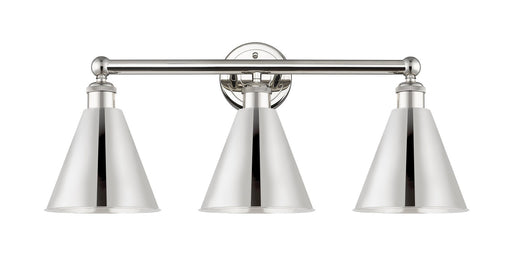 Edison Three Light Bath Vanity Polished Nickel